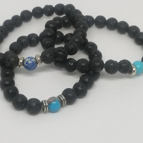 Natural Stone Turquoise or Lapis Lazul Bracelets - Picture 2 of 6